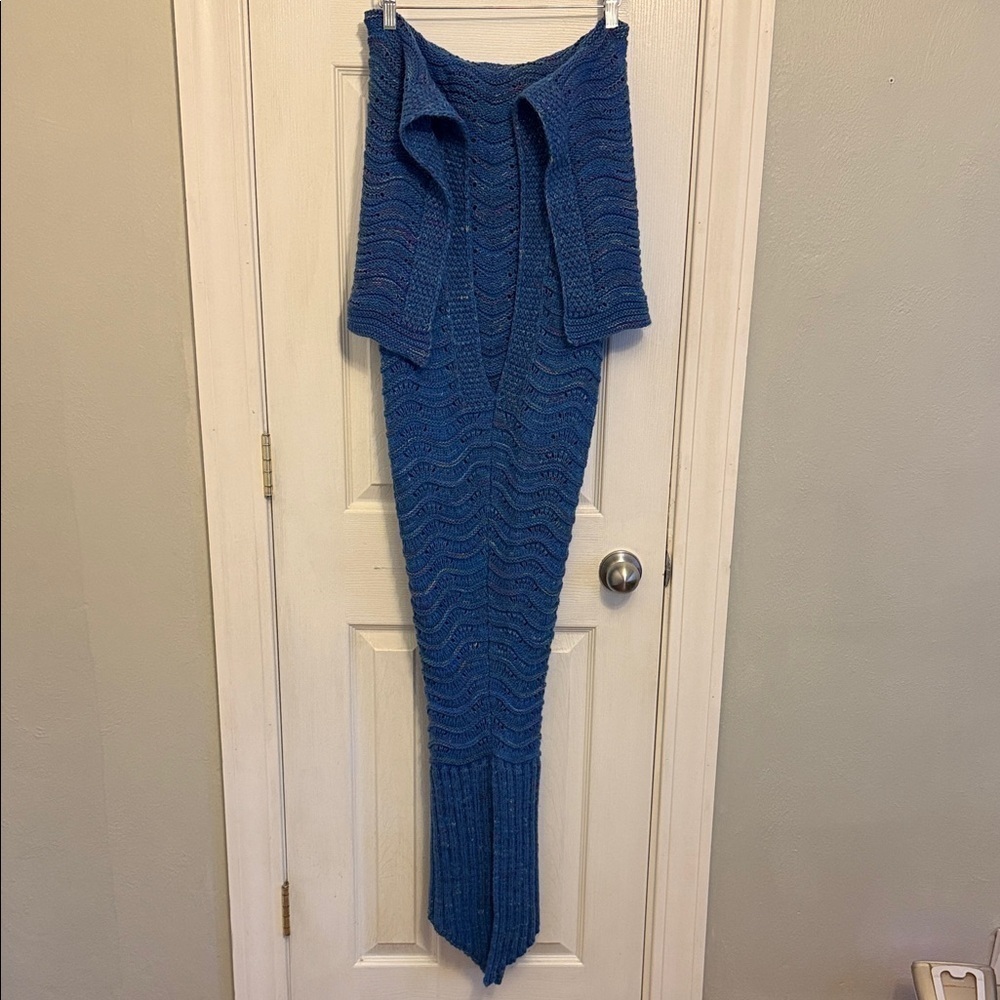 Women’s or Teens Blue Knitted Cozy Mermaid Tail
